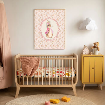Pink Bunny Floral Art Print, 2 of 3