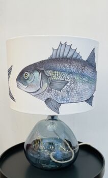 Fossil Grey 29cm Recycled Glass Table Lamp, 3 of 4