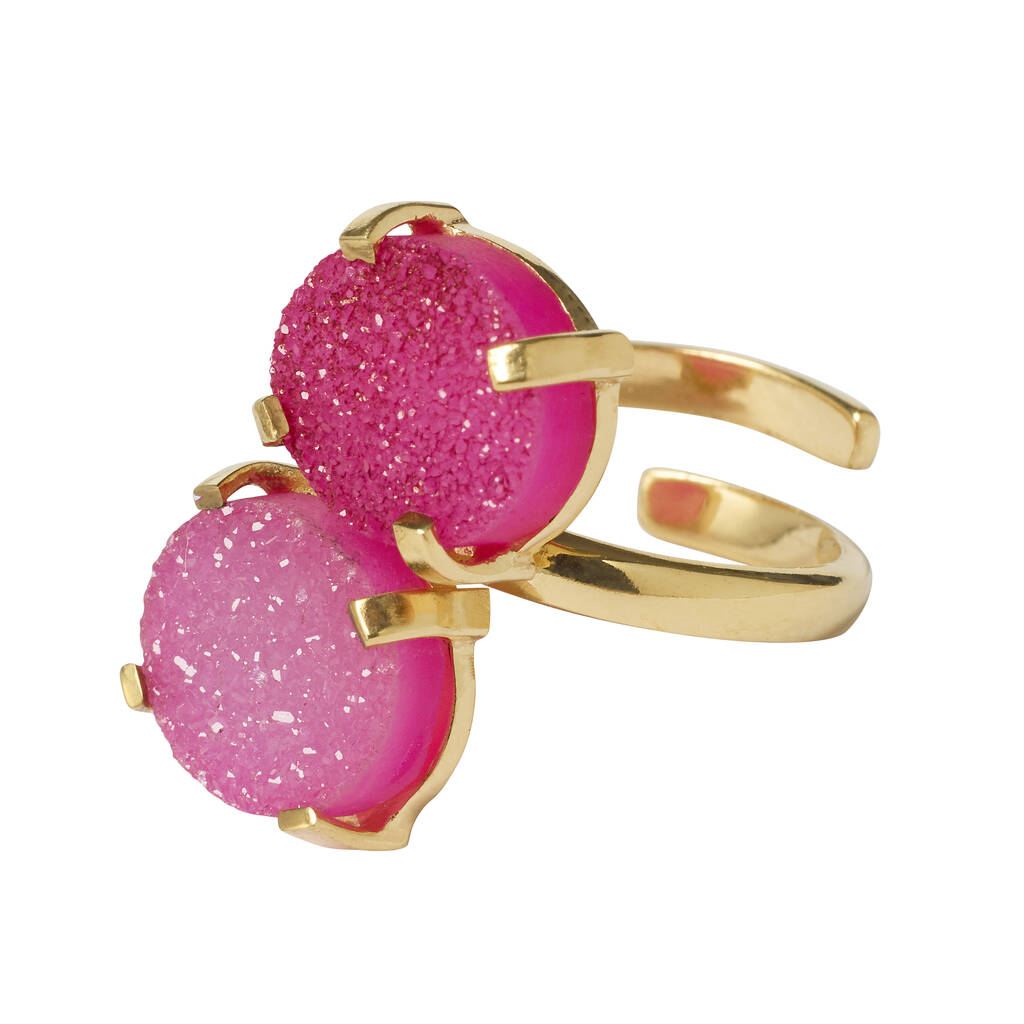 Colour Pop Lux Adjustable Ring Pink/Red