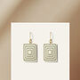 Matching Earrings And Necklace | Cream And Green | Rectangle Set, thumbnail 6 of 11