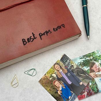 Personalised Handwriting Distressed Leather Photo Album, 9 of 12