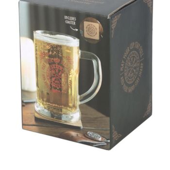 Men’s Viking Beer Tankard Glass And Coaster Gift Set, 5 of 6