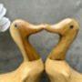 Cute Duck Couple Ornament Lovers 25cm – Bamboo Wood Heart Figurine, thumbnail 9 of 12