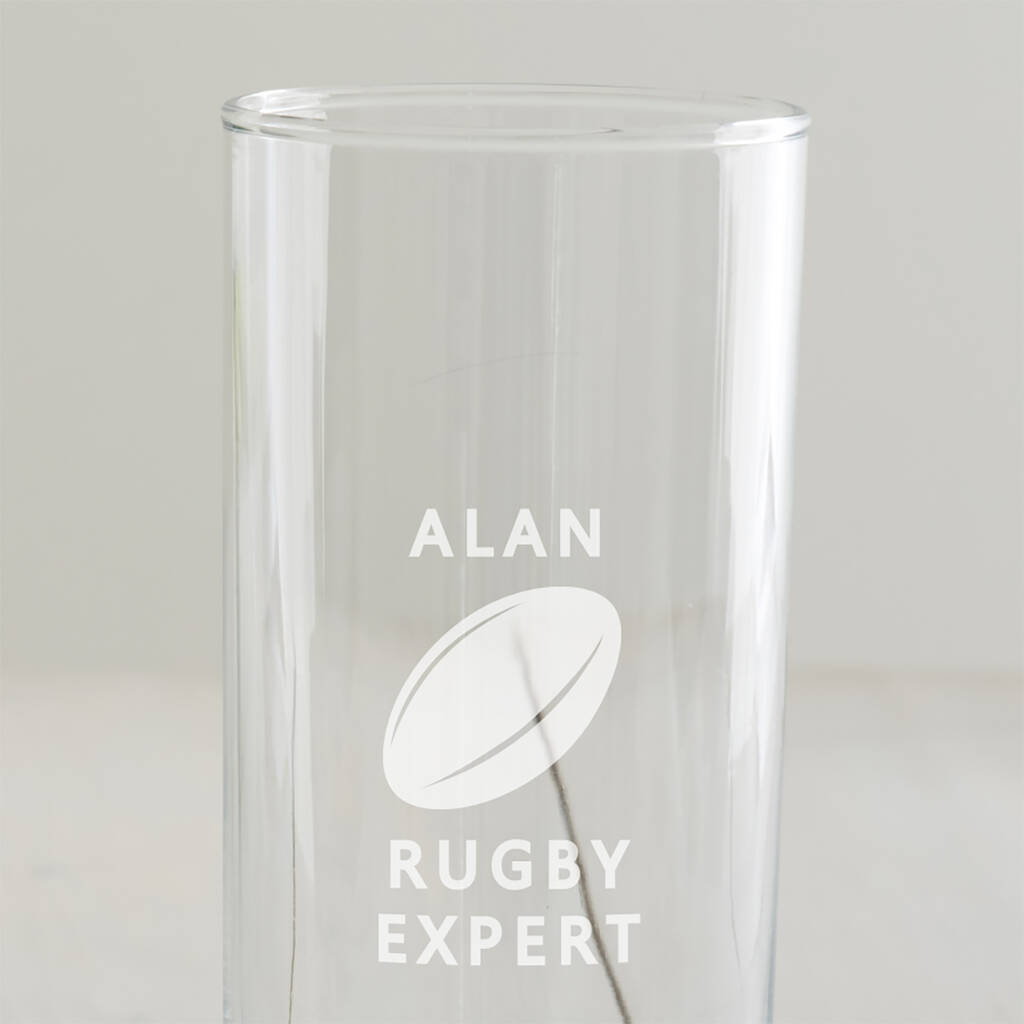 Personalised Rugby Glass By Becky Broome