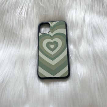 Blue, Grey, Green, Lilac Hearts Phone Case, 6 of 6