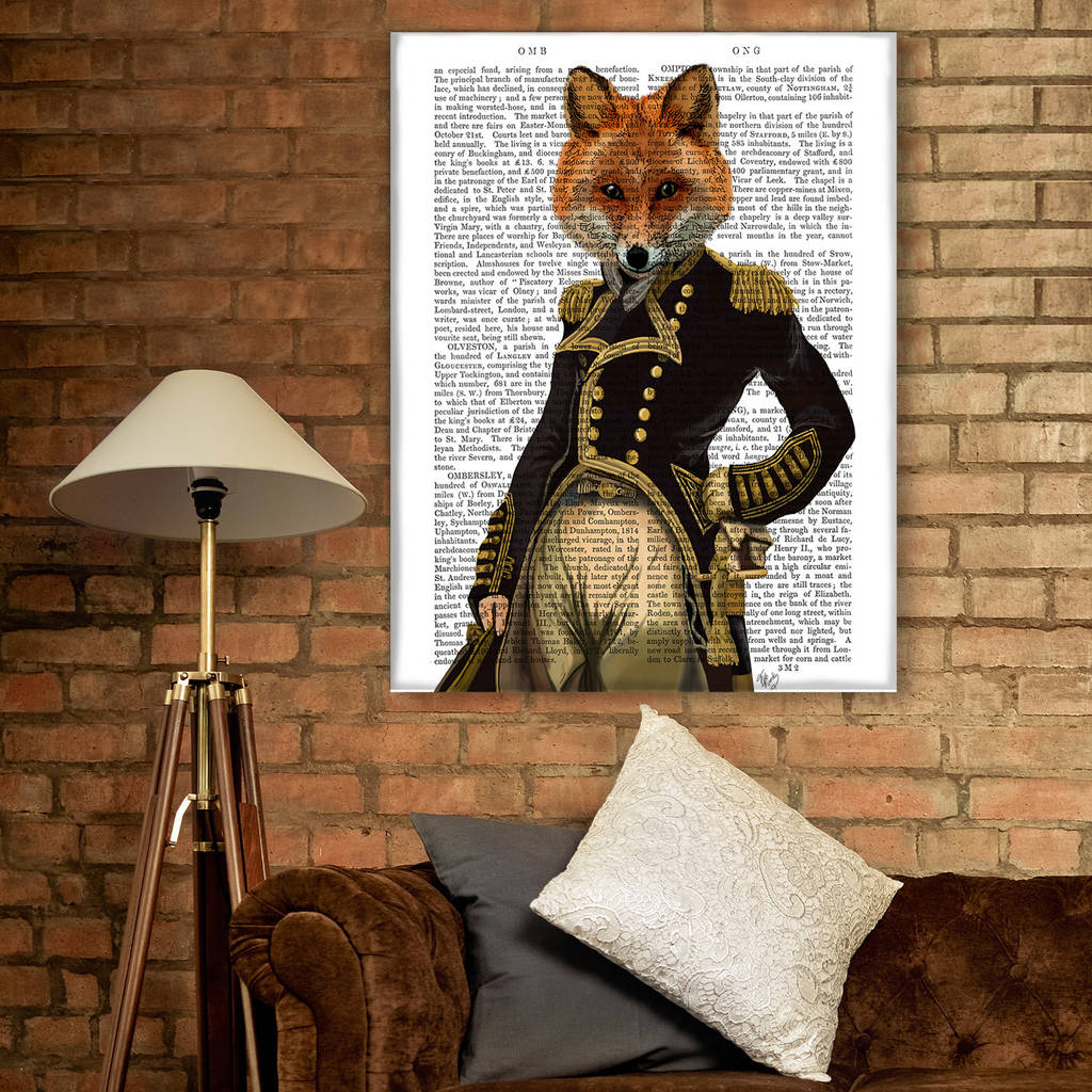 fox print, admiral fox book print by fabfunky home decor ...