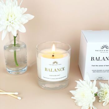 Balance Sage Sea Salt Scented Luxury Soy Candle Gift, 3 of 3