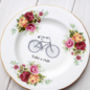 'Take A Ride' Upcycled Floral Vintage China Plate, thumbnail 2 of 3