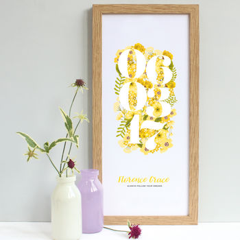 Personalised New Baby Dates Framed Print, 3 of 6