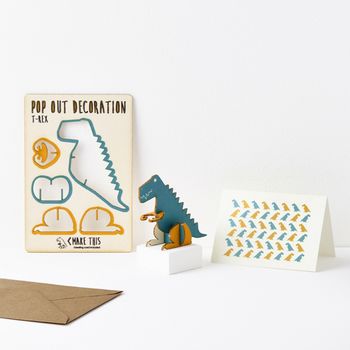 Pop Out T Rex Greeting Card, 2 of 2