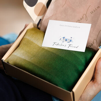 Green Ombré Printed Scarf — Personalised Gift Card And Gift Box Option, 6 of 10