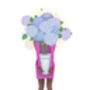 Blue Hydrangeas Flower Person Illustrated Print, thumbnail 2 of 2