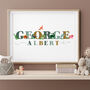 Dinosaur Illustrated Child's Name Print, thumbnail 1 of 7