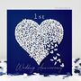 Butterfly First Wedding Anniversary White Heart Card, Not 3D, thumbnail 1 of 11