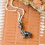 Sterling Silver Oxidised Origami Giraffe Necklace, thumbnail 1 of 3