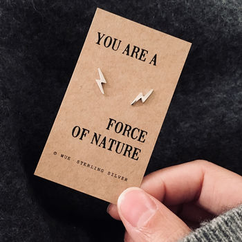 Force Of Nature Lightning Earrings In Sterling Silver, 2 of 8