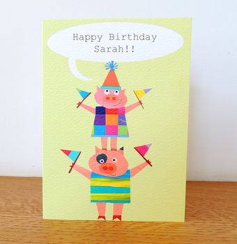 Personalised Pigs Greetings Card, 2 of 4