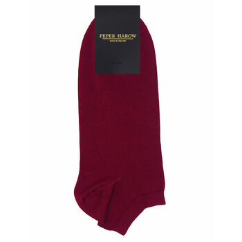 Oxford Stripe And Classic Burgundy Men's Trainer Socks, 7 of 7