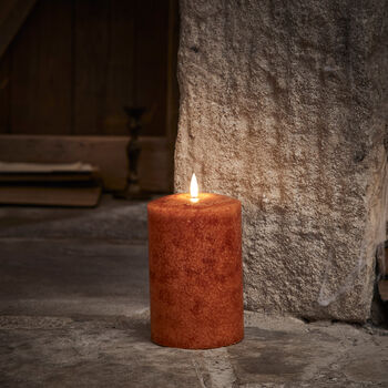 15cm Tru Glow® Mottled Orange LED Chapel Candle, 4 of 4