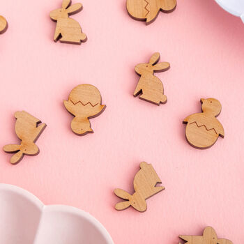 Easter Bunny And Chick Wooden Table Confetti, 2 of 4
