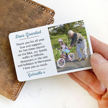 Personalised Wallet Metal Photo Card For Grandad, 5 of 7