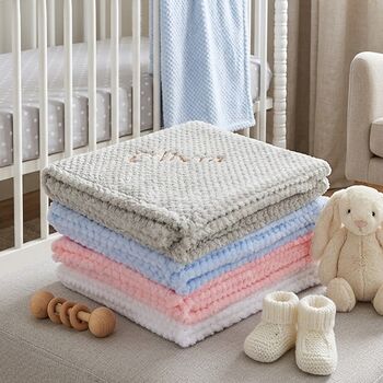 Personalised Blue Honeycomb Baby Blanket, 8 of 12