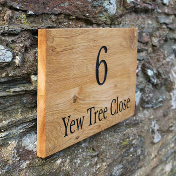 Personalised Oak House Plaque | Home Address Sign| 24cm High, 2 of 12