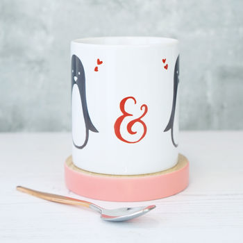 Personalised Penguin Couple Valentines Mug, 2 of 5