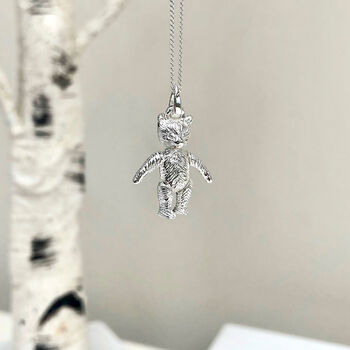 Sterling Silver Jointed Bear Necklace, 8 of 8