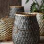 Grey And Natural Shaped Bamboo Storage Basket, thumbnail 4 of 5