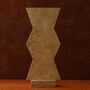 Travertine Zigzag Geometric Sculpture, Hand Carved Natural Stone, thumbnail 1 of 2