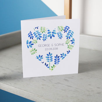 Personalised Floral Heart Anniversary Card For Couples, 7 of 9