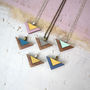 Geometric Double Triangle Wooden Necklace, thumbnail 1 of 5