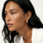 Thick Gold Quilted Hoop Earrings, thumbnail 3 of 5