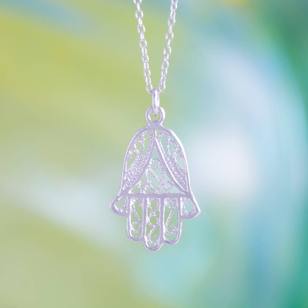 Hamsa Hand Lace Charm Pendant In Gold Or Silver By Loel & Co ...