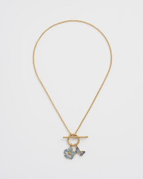 Forget Me Not And Butterfly Toggle Necklace, 5 of 8