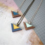Geometric Double Triangle Wooden Necklace, thumbnail 5 of 5