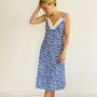 Lacey Nightie In Fresh Blue Floral Print, thumbnail 1 of 4
