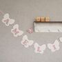 Bunting Blush Pink And White Butterfly Baby Banner, thumbnail 2 of 11
