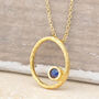 Sapphire September Birthstone Silver Necklace, thumbnail 3 of 7