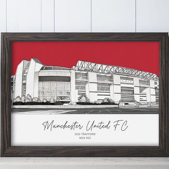 Personalised Football Stadium Print Custom Club, Colours And Text, 3 of 6