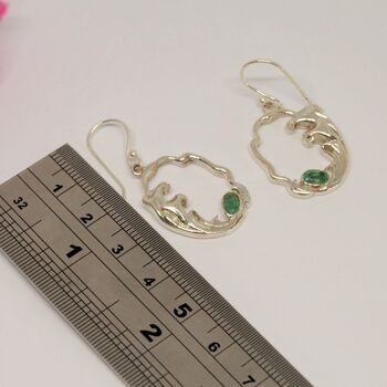 Emerald Sterling Silver Earrings, 6 of 8