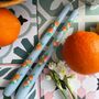 Hand Painted Pair Of Orange Blossom Taper Candles, thumbnail 3 of 7