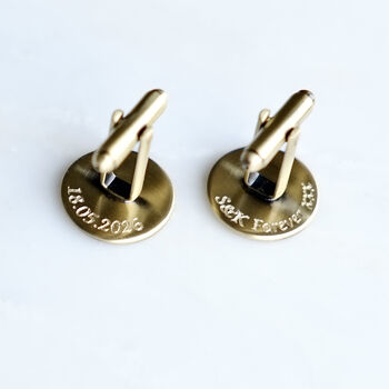 Secret Message Solid Bronze Or Copper Cufflinks, 6 of 10
