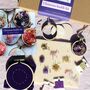 Make A Beaded And Embroidered Christmas Tree Bauble Kit, Purple, thumbnail 5 of 8