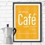Personalised Kitchen 'Cafe' Print For Cooks And Chefs, thumbnail 1 of 6