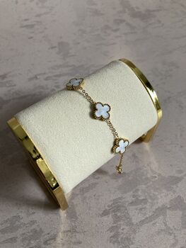 Adina Clover Bracelet White Gold, 2 of 5