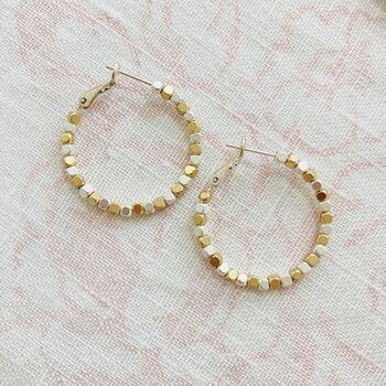 Silver And Gold Plated Hoop Earrings, 2 of 3