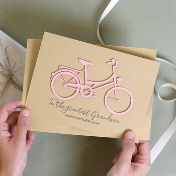 Personalised Papercut Bicycle Mother's Day Card, 2 of 5