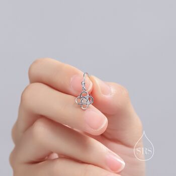 Sterling Silver Celtic Knot Drop Hook Earrings, 5 of 11